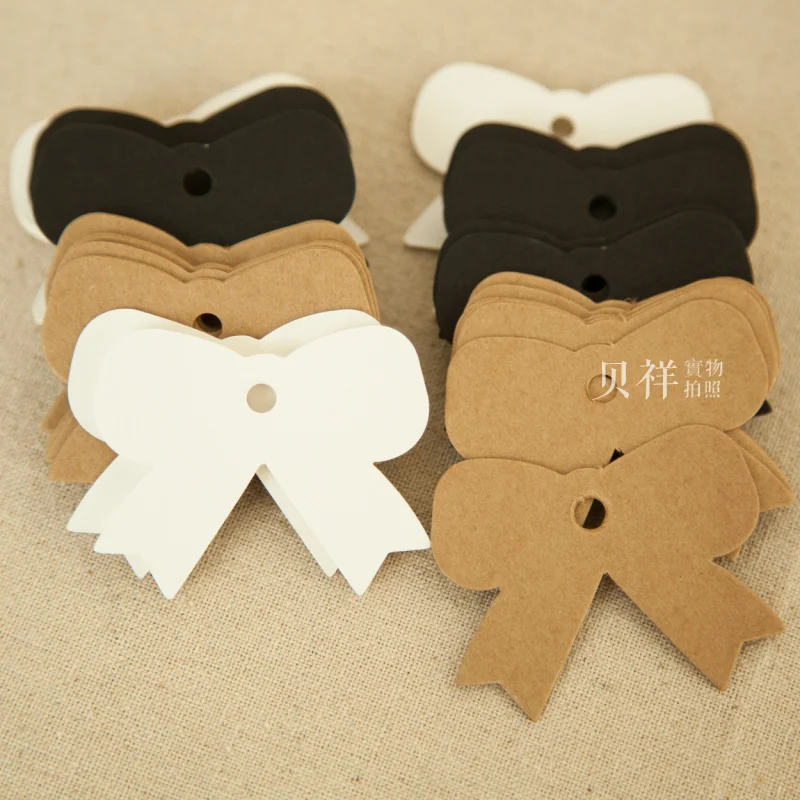 Новинка 2016 бумажные бирки бант подарочное украшение для свадьбы/рождества