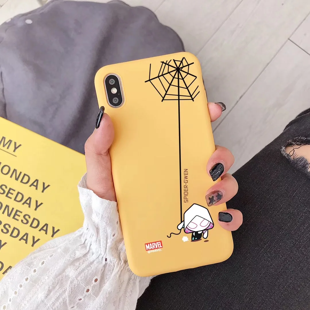 Крутой Марвел Человек паук-Гвен чехол для телефона iphone Xs 11 pro MAX XR X 6 6s 7 8 plus пара