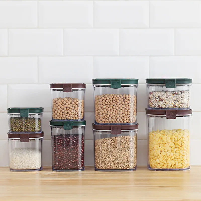 Новые прозрачные пластиковые герметичные банки для хранения холодильников