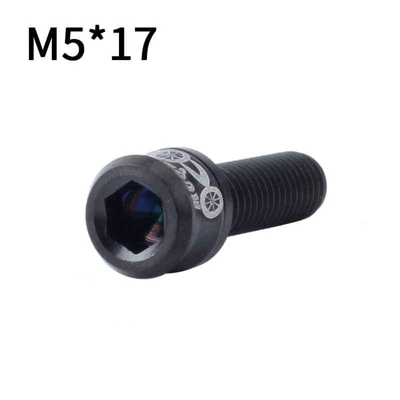 M5-17 Black Muqzi Горный Руль для шоссейного велосипеда велосипед M5* 15/17/19 мм Титан сплав винт складной велосипед стволовых винт для руля - Цвет: M5-17 Black
