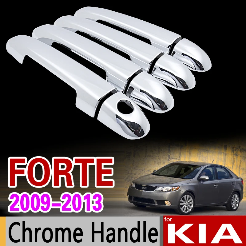 Набор хромированных чехлов для Kia Forte 2009 2013 TD комплект обшивки дверных ручек 2010 2011