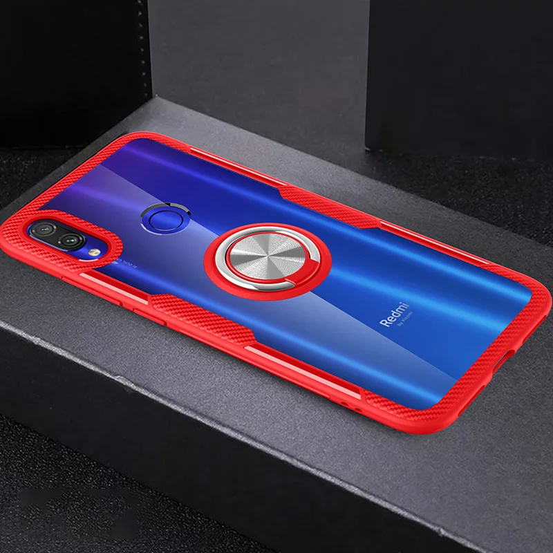 Red-Silver ZNP Роскошная подставка с магнитным кольцом чехол для Red mi Note 7 Red mi K20 Pro 7 держатель полный чехол Чехол для Xiaomi mi 9 8 SE mi 8 Lite чехол - Цвет: Red-Silver