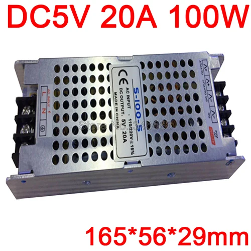 5V 20A 100W AC110V 220 В в DC5V AC-DC переключатель постоянного напряжения питания Сверхтонкий Тип 5 в 4A 20A 30A 60A 70A источник питания - Цвет: 5V 20A 100W