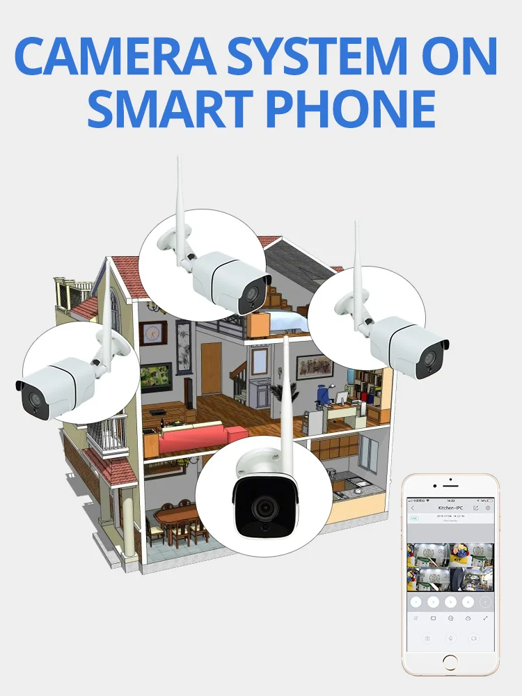 Weтранс IP камера Wifi 4MP Водонепроницаемая HD H.265 камера безопасности наружная беспроводная камера ночного видения Наблюдения Пуля HD CCTV Cam