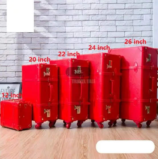1pcs luggage Travel tale для женщин милые тележка Дамская винтажная чемодан набор Ретро прокатки набор багажных чемоданов на колесах - Цвет: 1pcs luggage