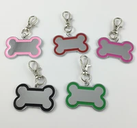 100 pcslot creative cute stainless steel bone shaped diy dog pendants card tags for personalized collars pet accessories