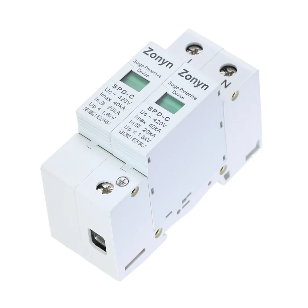 1 шт. высокое качество 2P SPD 420V 20KA~ 40KA дом Защита от перенапряжения защитное низкое напряжение предохранительное устройство 1P+ N
