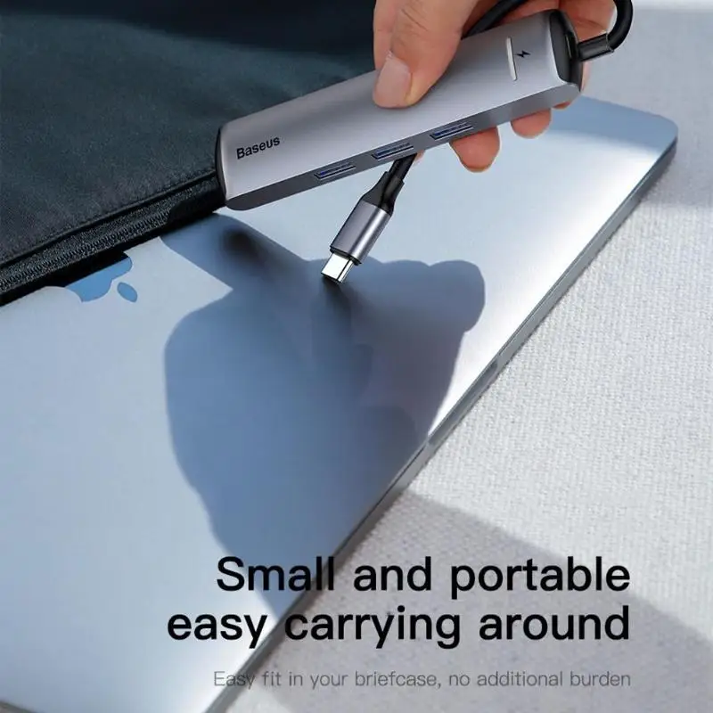 Baseus 6в1 концентратор адаптер для MacBook Pro концентратор usb type C к USB 3,0 HDMI RJ45 USB разветвитель для huawei Matebook аксессуары для компьютера