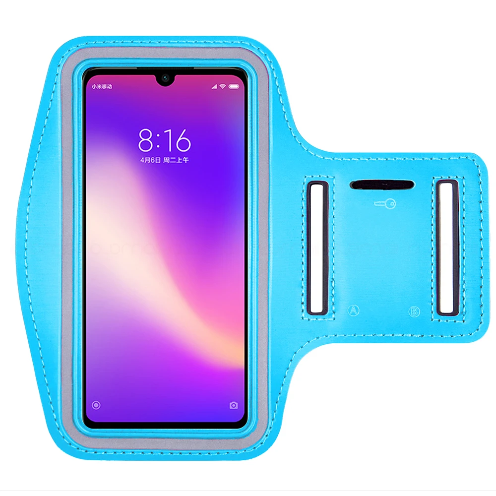 sky blue Универсальный спортивный наручный чехол для телефона для xiaomi mi9 8 cc9 Redmi k20 note 8 Pro 7 наручная сумка для бега мужские и женские аксессуары для улицы mix 3 2 - Цвет: sky blue