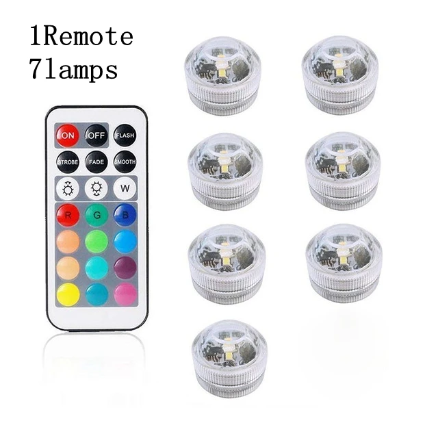 1Remote 7lamps Светодиодный водолазные светильники с 21 клавишей дистанционного управления 13 цветов водонепроницаемое освещение аквариумная лампа для аквариума Подводное освещение - Испускаемый цвет: 1Remote 7lamps