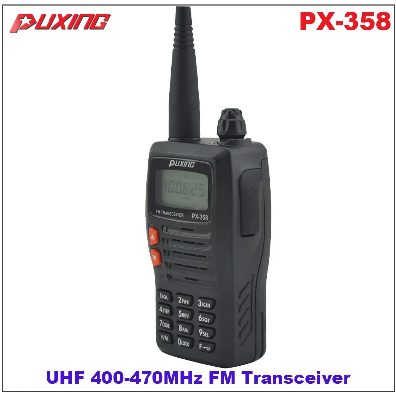 Горячая Распродажа портативная рация Puxing PX 358 UHF 400 470MHz двухсторонняя fm