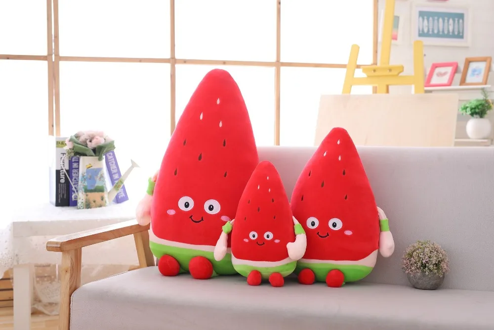 35-70 см Kawaii арбуз и клубника Плюшевые игрушечные растения мультфильм милые мягкие куклы подушка для мальчиков подушка для девочек для детей
