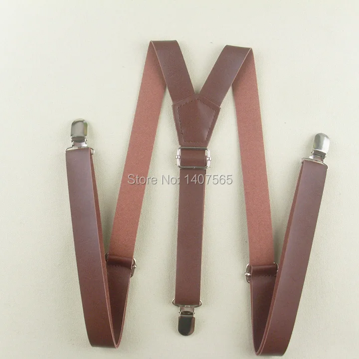 Подтяжки из искусственной кожи для мужчин и женщин Ширина 25 мм 120 см|leather suspenders for