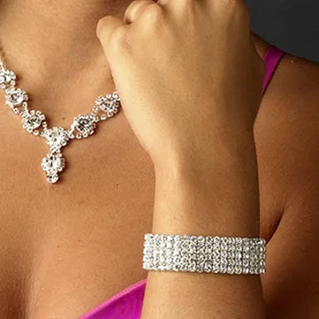 Браслет эластичный Женский 1/2/3/4/5 рядов с кристаллами | Украшения и аксессуары