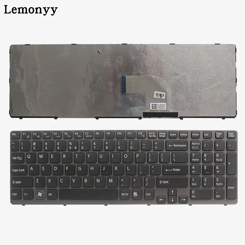 Клавиатура для ноутбука sony VAIO SVE15 SVE-15 SVE 15 149032851RU AEHK57002303A MP-11K73SU-920 с серой рамкой