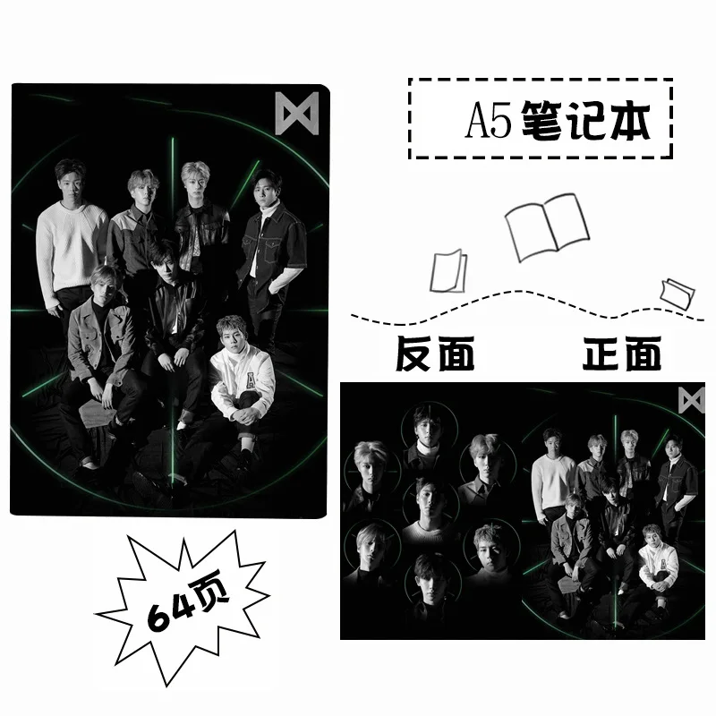 Блокнот [MYKPOP]MONSTA X The Connect A5 с пластиковой крышкой школьные канцелярские