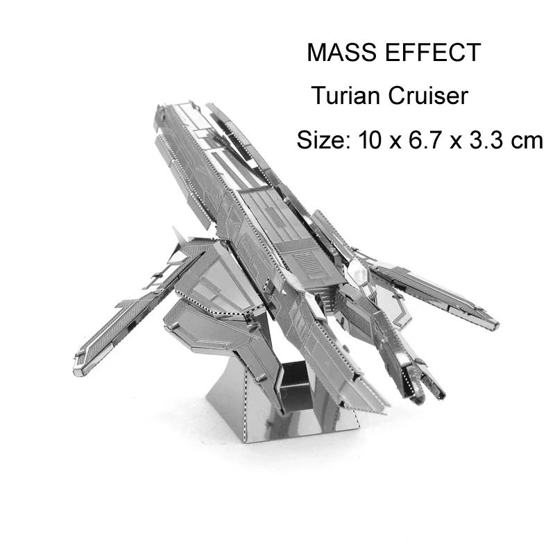 Turian Cruiser Линкор модель космического корабля головоломки игрушки Mass Effect Нормандия SR2 головоломки игрушки вентиляторы коллекция 3D DIY Металл Нержавеющая сталь - Цвет: Turian Cruiser