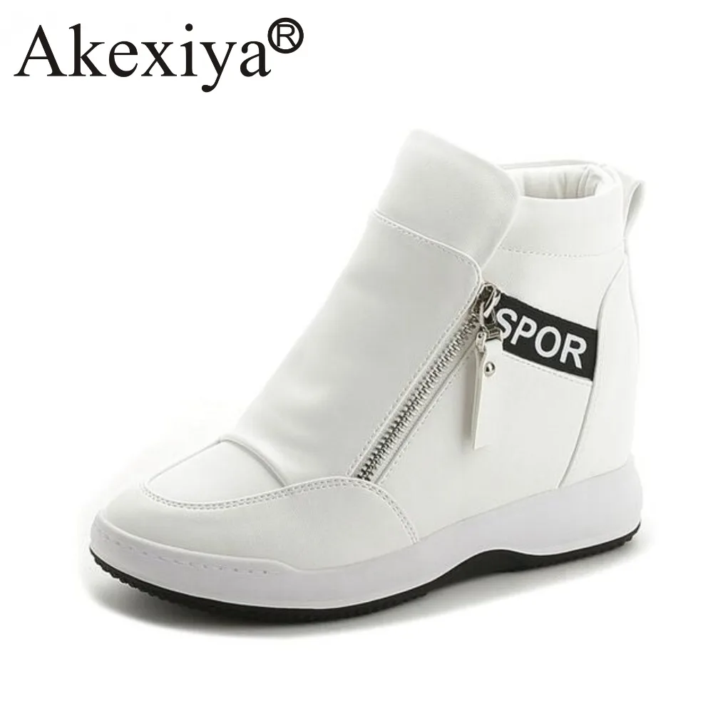 Akexiya/Высококачественная женская обувь на танкетке высоком каблуке цвет белый