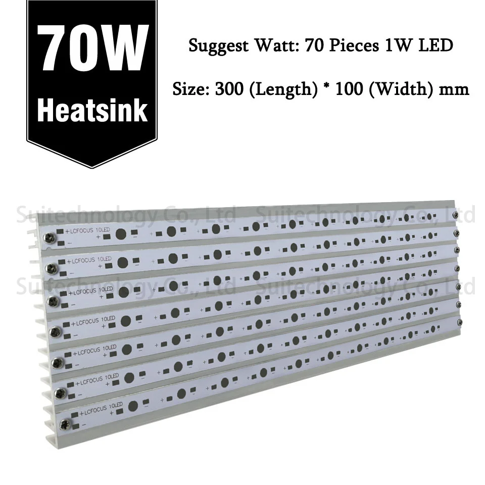 70W Heatsink 20 Вт 50 Вт 100 Вт 150 Вт 300 Вт 420 Вт светодиодный алюминиевый радиатор с алюминиевой Опорной пластиной для DIY светодиодный светильник для аквариума - Испускаемый цвет: 70W Heatsink