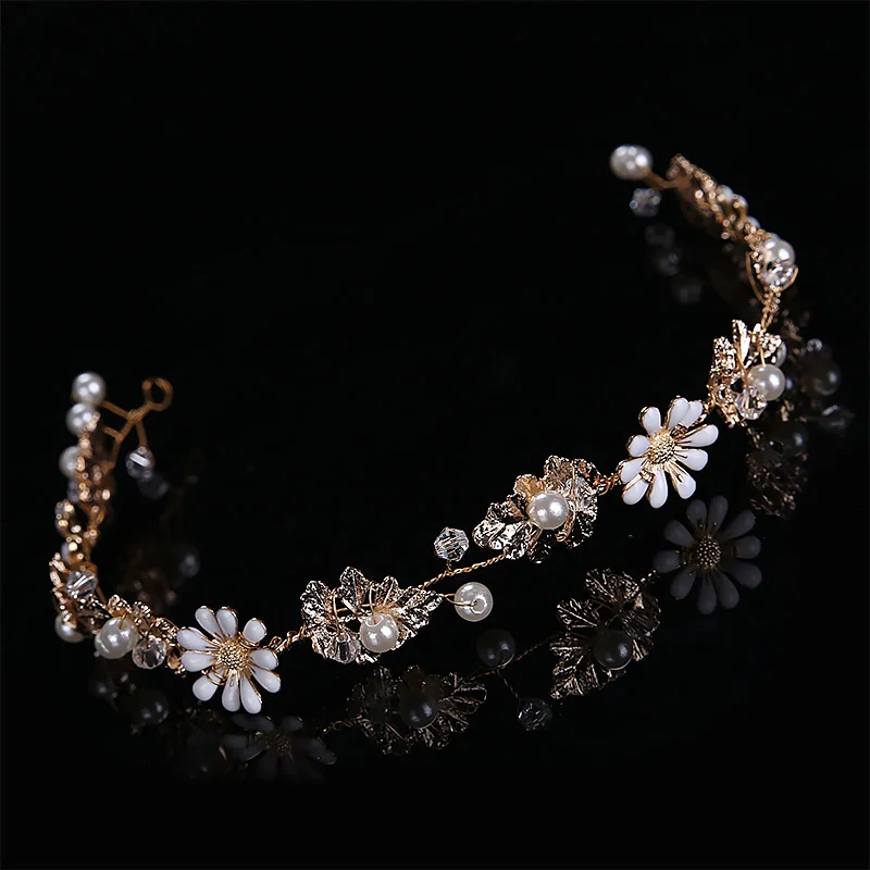 Повязка на голову с жемчугом и цветком для женщин девушек | Украшения аксессуары