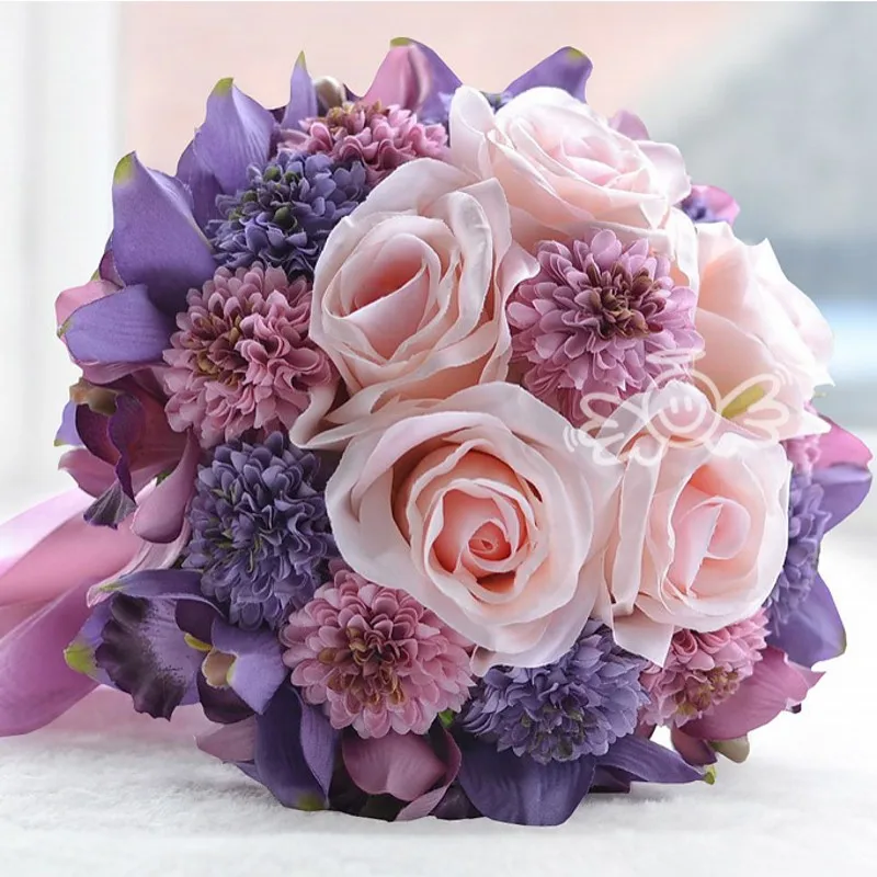 2018 горячая Распродажа свадебные букеты с лавандой и маргариткой цвета слоновой