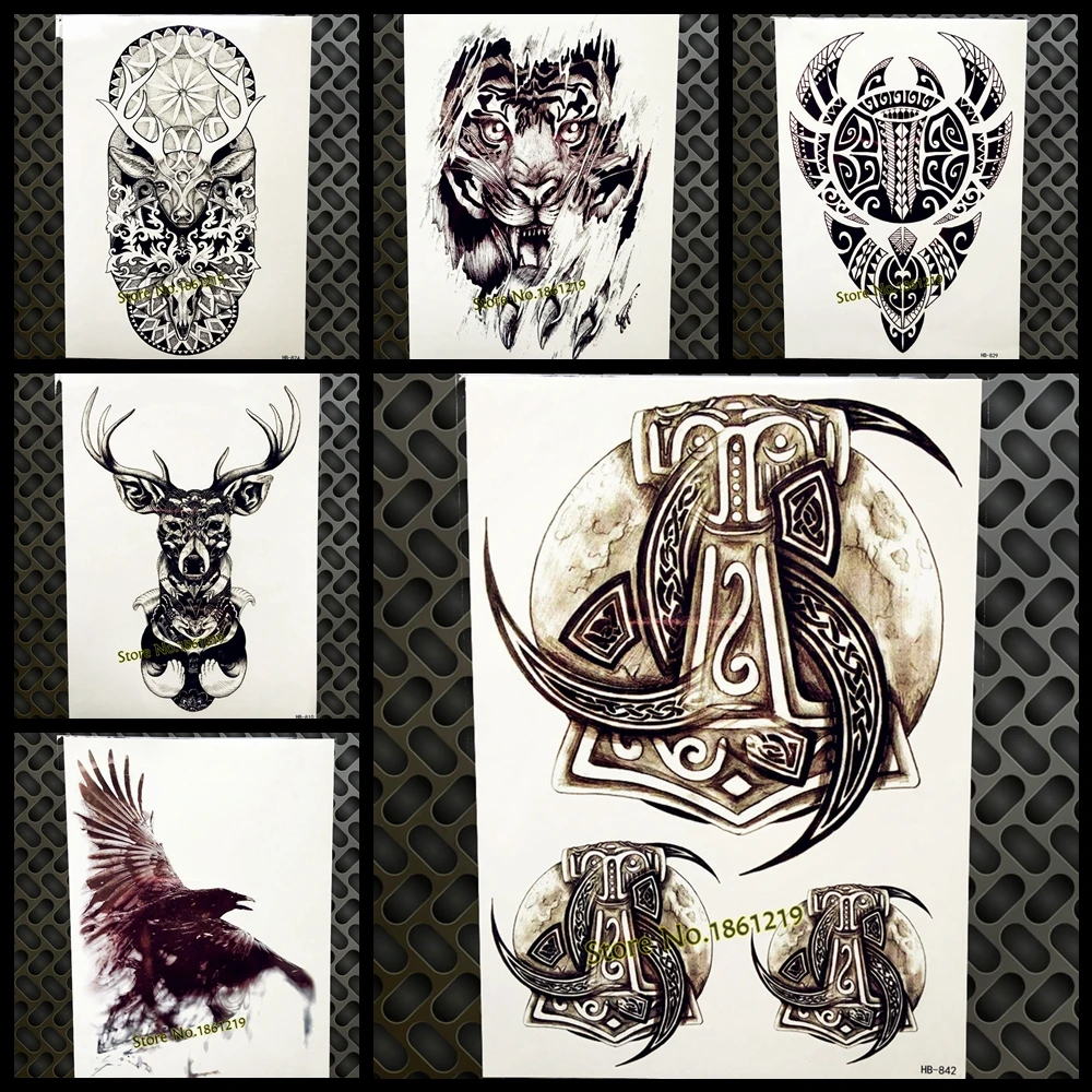 Large Black Biohazard Logo Temporary Tattoo For Men Women Fake Arm Tatoos Blade 21x15cm Body Art Waterproof Totem Sticker | Красота и