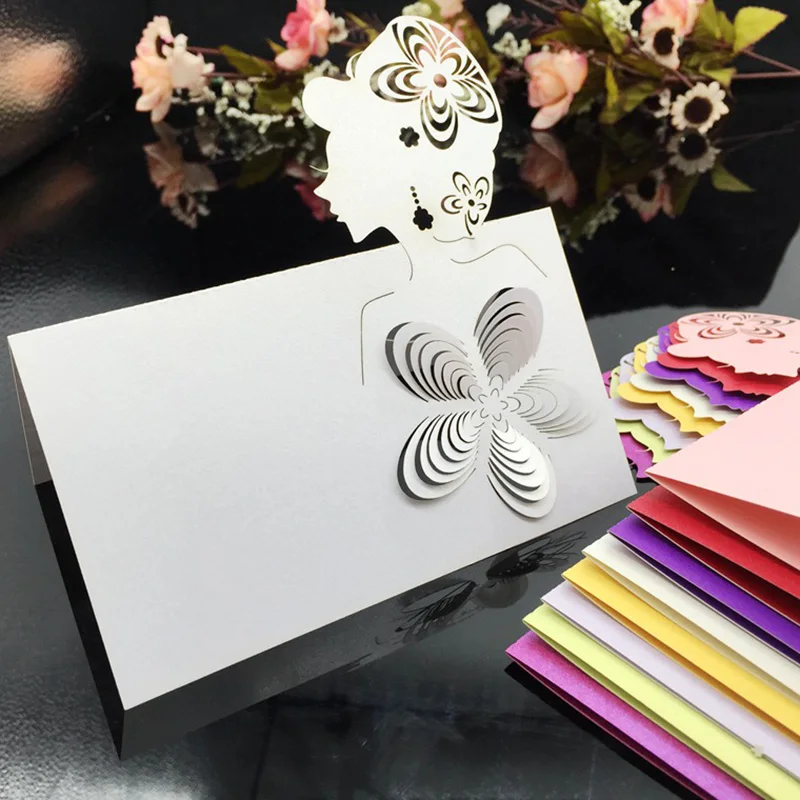 100 шт./лот оптовая продажа белых свадебных принадлежностей бумажный держатель