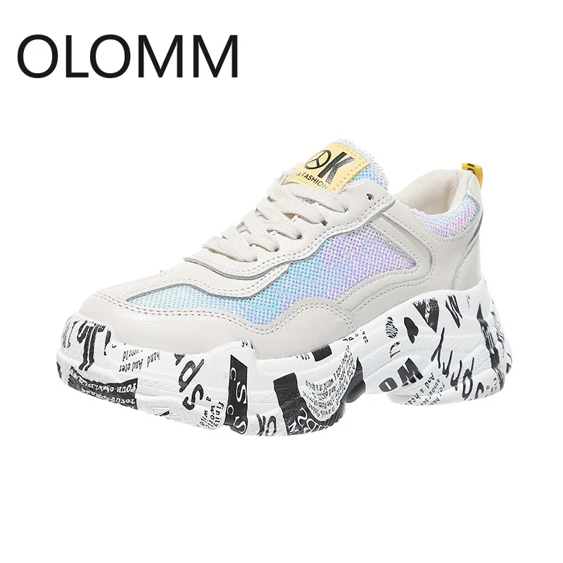 Olomm Мода Для женщин спортивная обувь на толстой подошве женская платформе