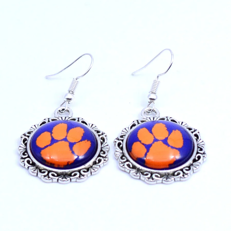 Серьги Clemson украшение Тигры висячие серьги спортивные серьги футбольные ювелирные изделия для женщин подарок на день рождения 5 пар - Окраска металла: as picture