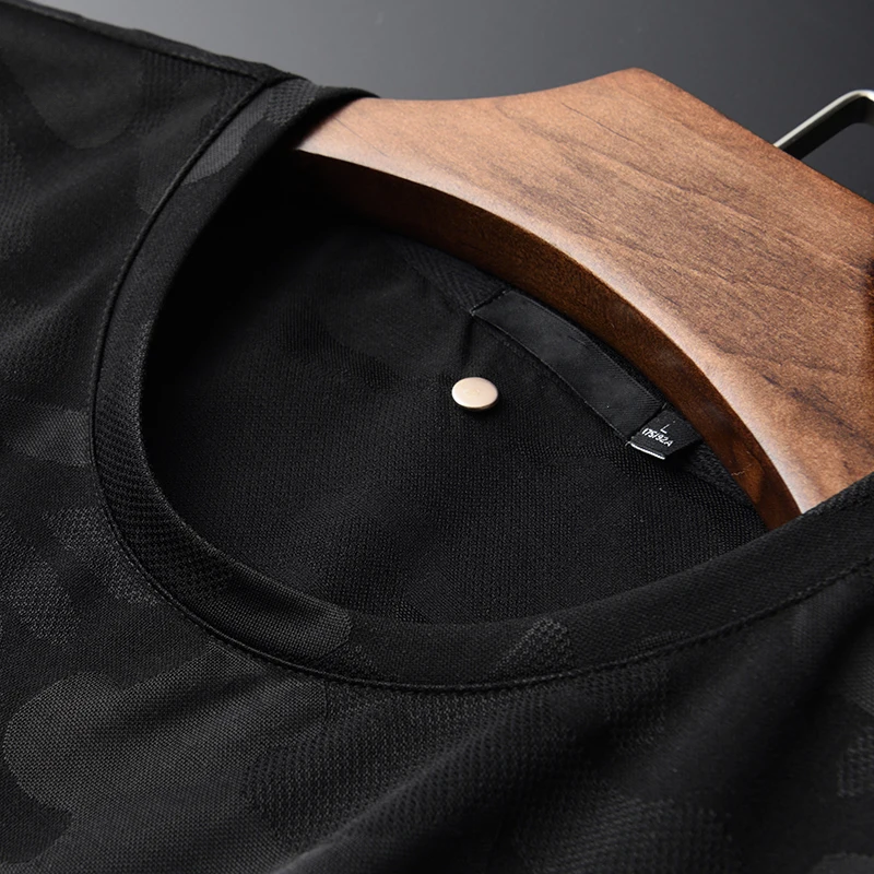 Мужская футболка Minglu камуфляжная с коротким рукавом и круглым вырезом большие