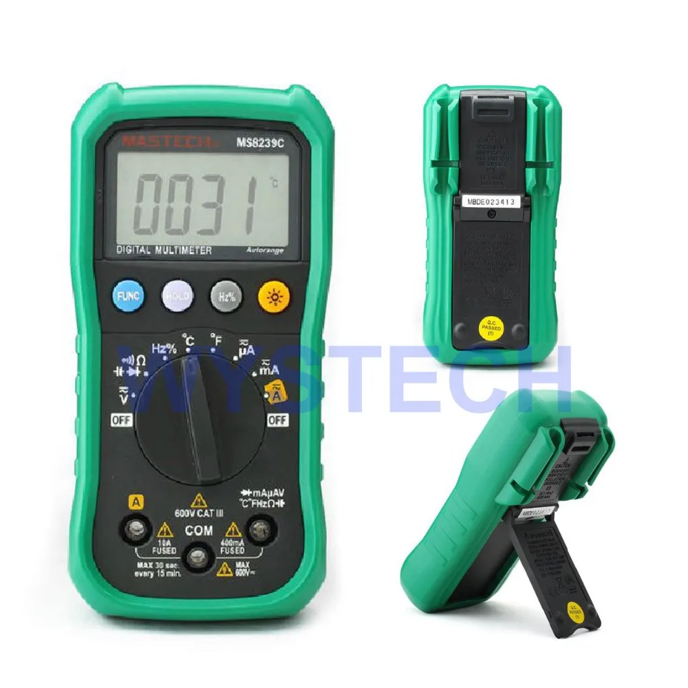 M044 MASTECH MS8239C Автоматический диапазон напряжения постоянного и переменного тока