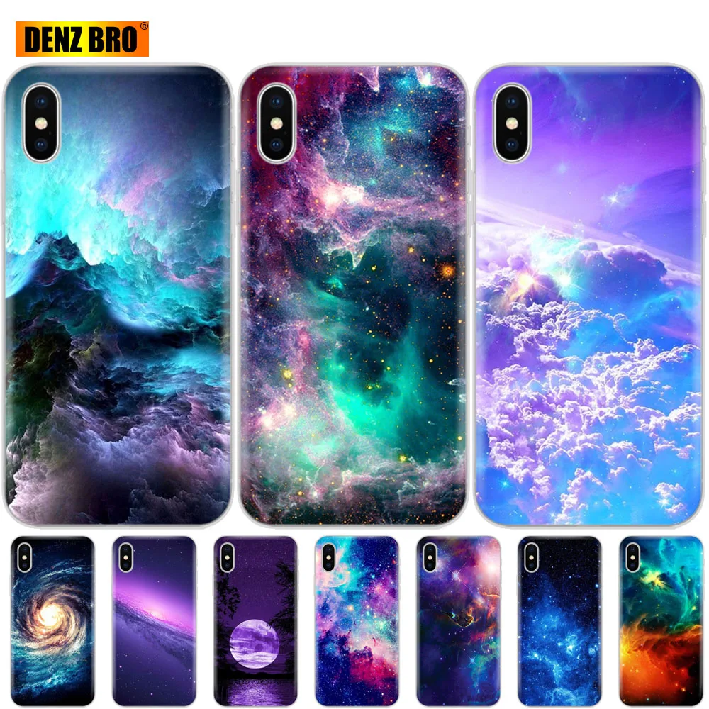 Для iPhone 5 5S SE 6 6 S 7 8 Plus X 10 чехол для Capa iPhone 6 iPhone 6 S iPhone 5 силиконовый для galaxy Вселенная Небо красочный