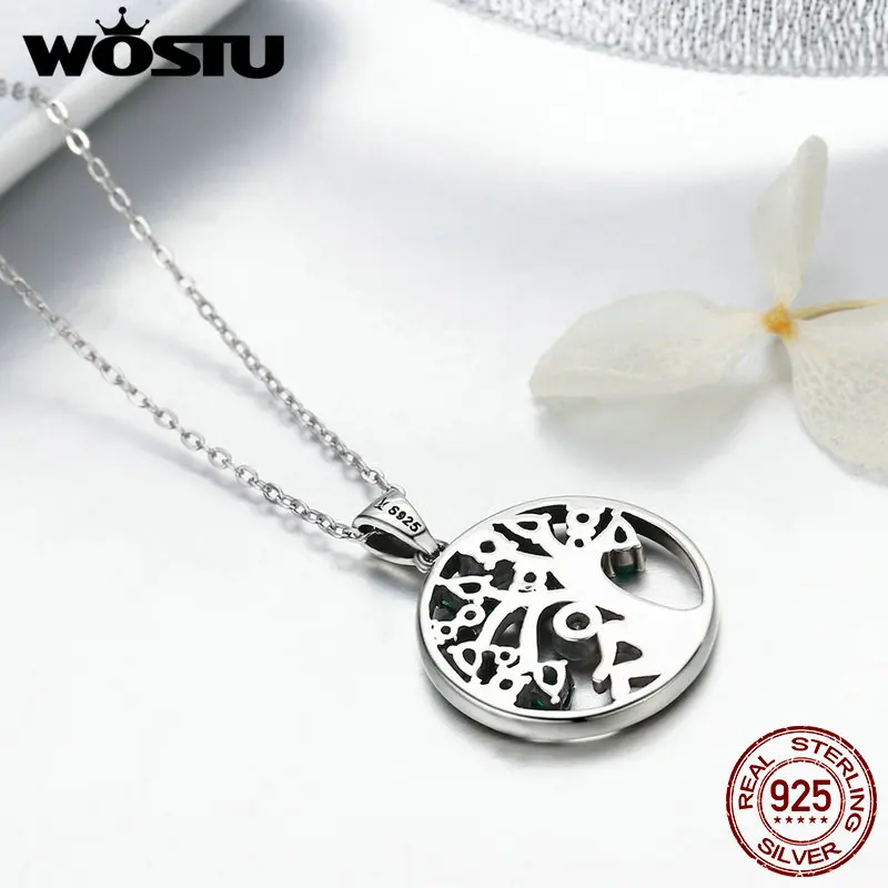WOSTU, Новое поступление, настоящее 925 пробы, серебро, полагается в дереве, подвески для женщин, роскошные ювелирные украшения, подарок CQN094