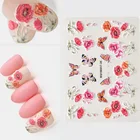 Наклейки для ногтей, акриловые, с 3d-гравировкой, наклейка с цветком для ногтей цветок, стрекоза, листья, водные переводки, Z0135