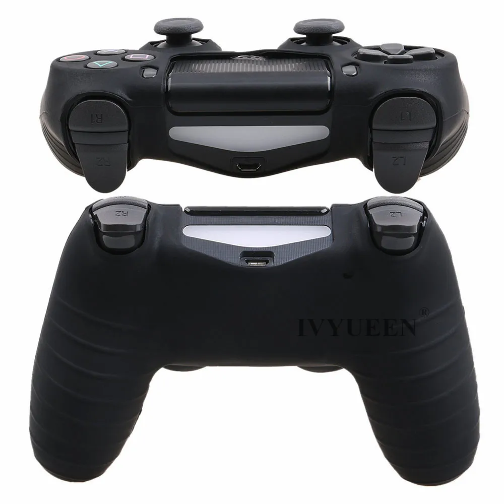 IVYUEEN для sony playstation 4 PS4 Pro тонкий контроллер силиконовый защитный чехол для кожи+ 2 палочки для большого пальца ручки для Dualshock 4