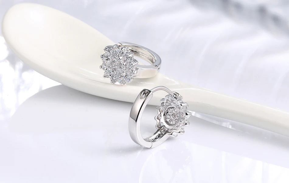 ORSA JEWELS роскошные женские серьги-кольца 19 шт. AAA прозрачный Циркон Серебро и золото-цвет женские оптовые серьги-кольца, модные ювелирные украшения OME47