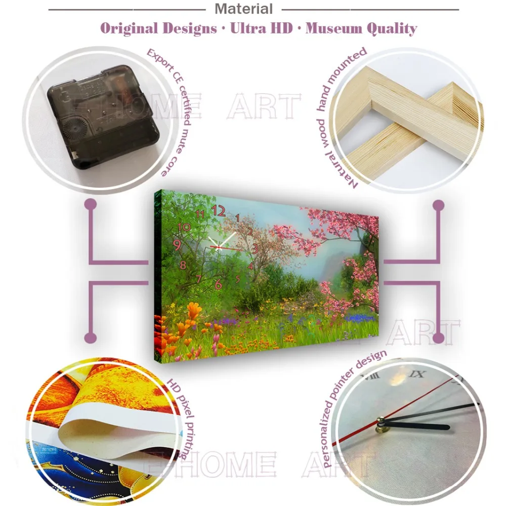 Бесплатная доставка настенные часы из 3 предметов на холсте в виде облаков и моря