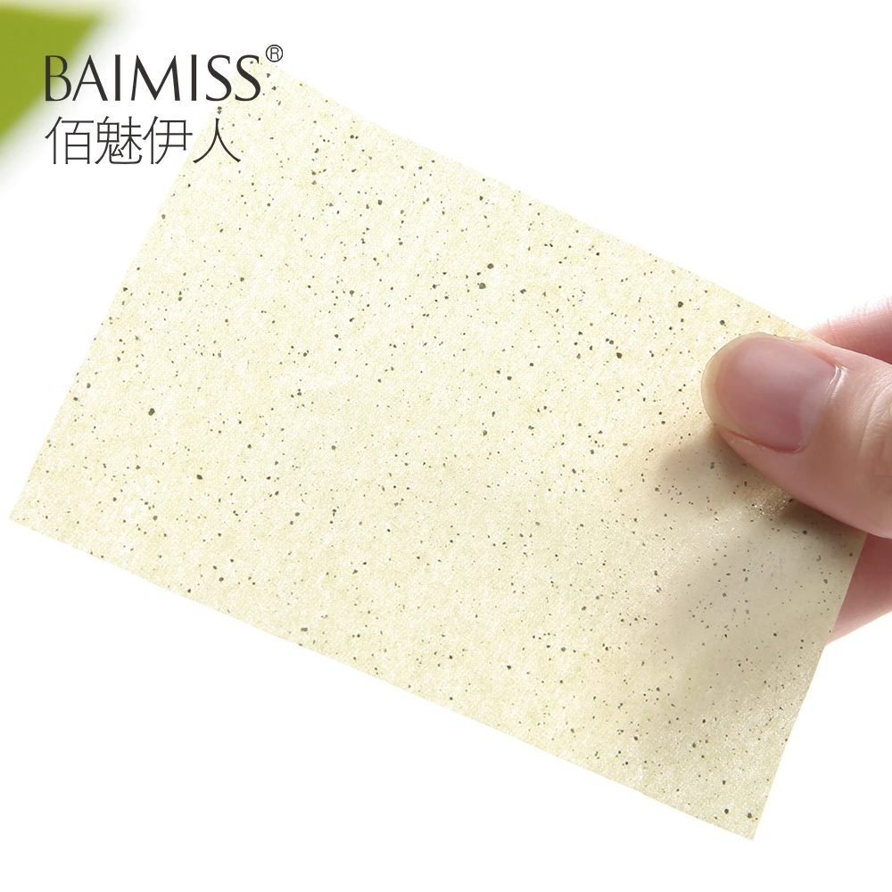 Абсорбирующая бумага BAIMISS Matcha, впитывающие масло листы, Глубокое Очищающее средство для лица, средство для контроля жирности, средство для удаления черных точек, лечение акне, 100 шт