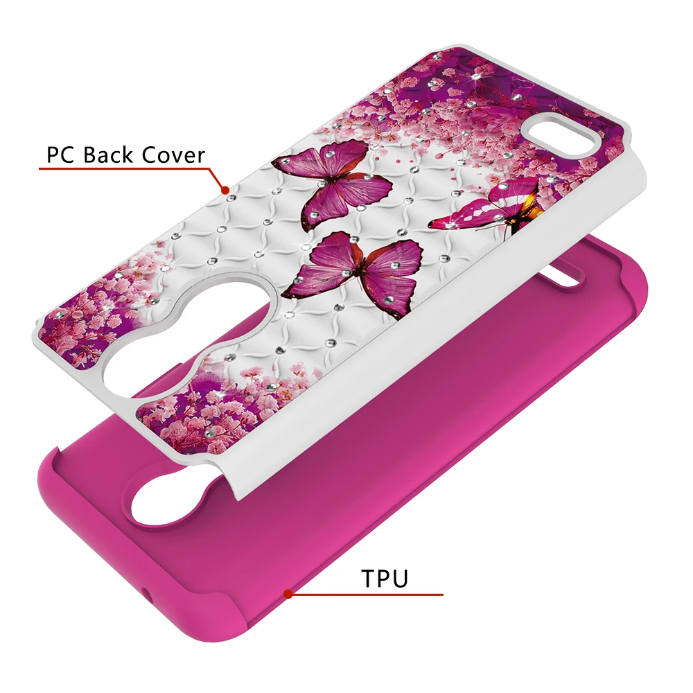 ПК + ТПУ блестки чехол для coque LG K10 K10a 2018/LG K11 K30 Q7a Plus X Power 2 K8 2018 | Мобильные телефоны и