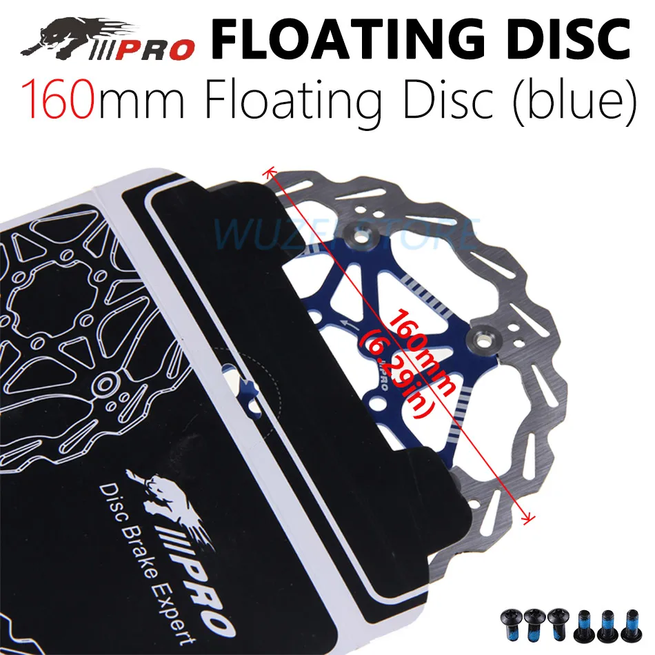 IIIPRO велосипед тормозной диск ротора DR-11FA 160/180/203 мм горный велосипед MTB велосипед плавающий дисковый кабель Запчасти Сделано в Тайване - Цвет: 160 BLUE
