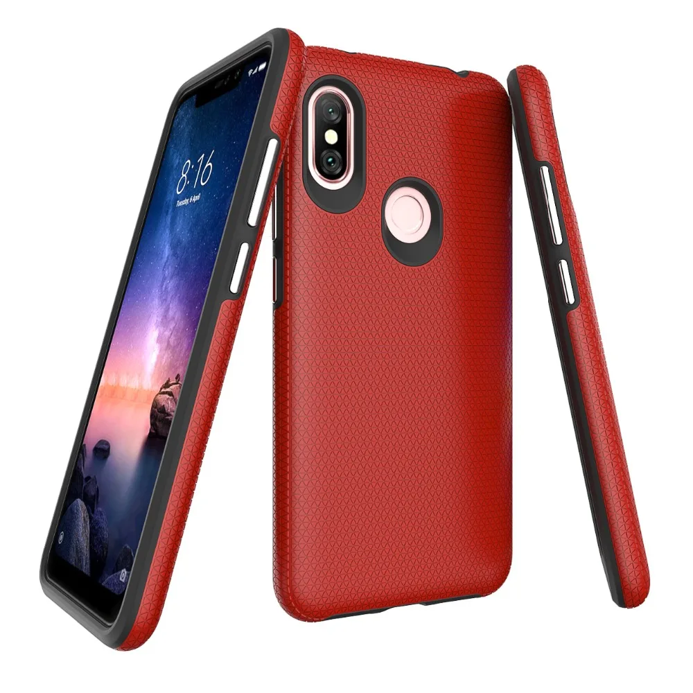 2 в 1 чехлы для телефонов xiaomi Redmi Note 6 Pro Жесткий ПК мягкий ТПУ бампер Противоударная