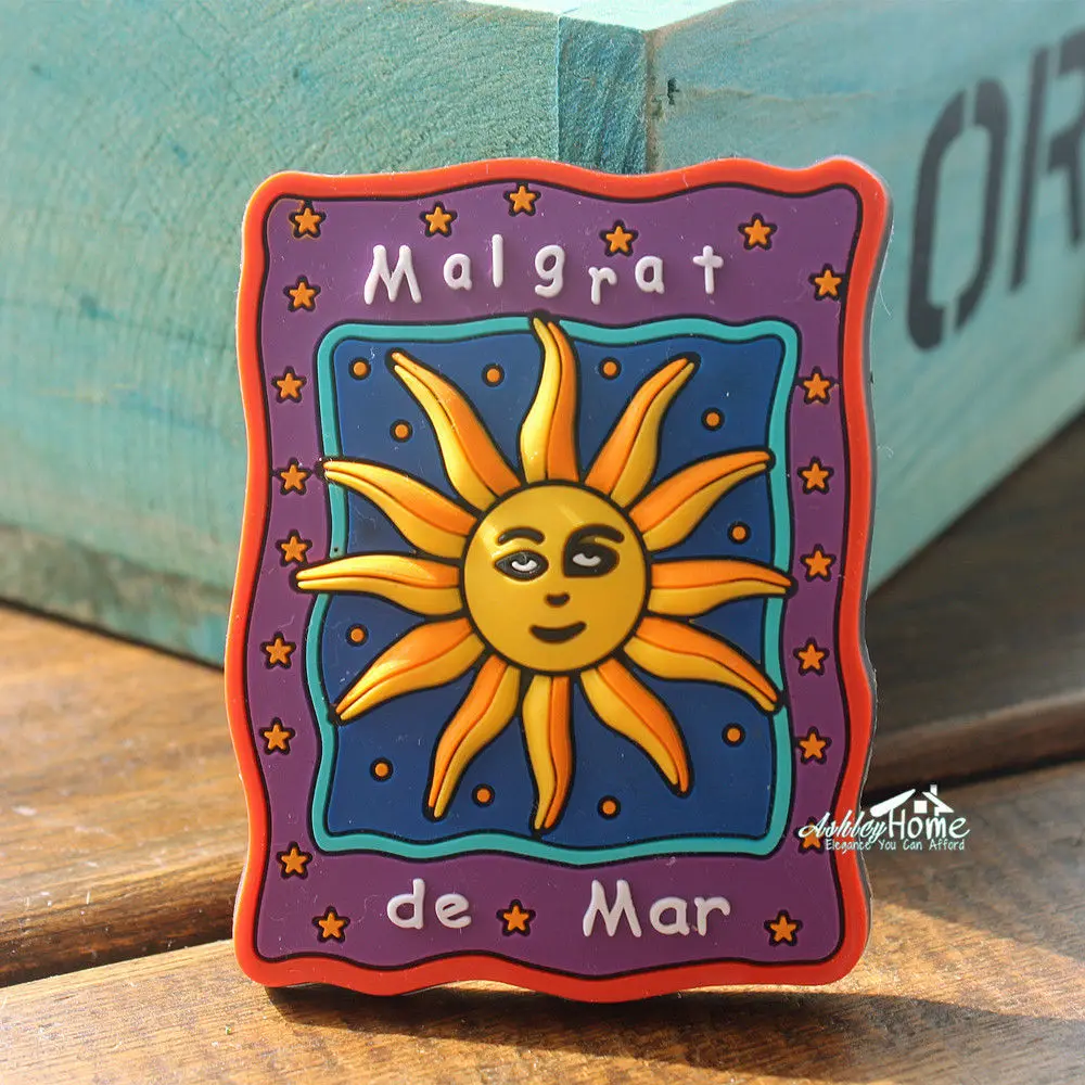 Malgrat de mar Испания Sunny Face Забавный резиновый 3D магнит на холодильник туристический