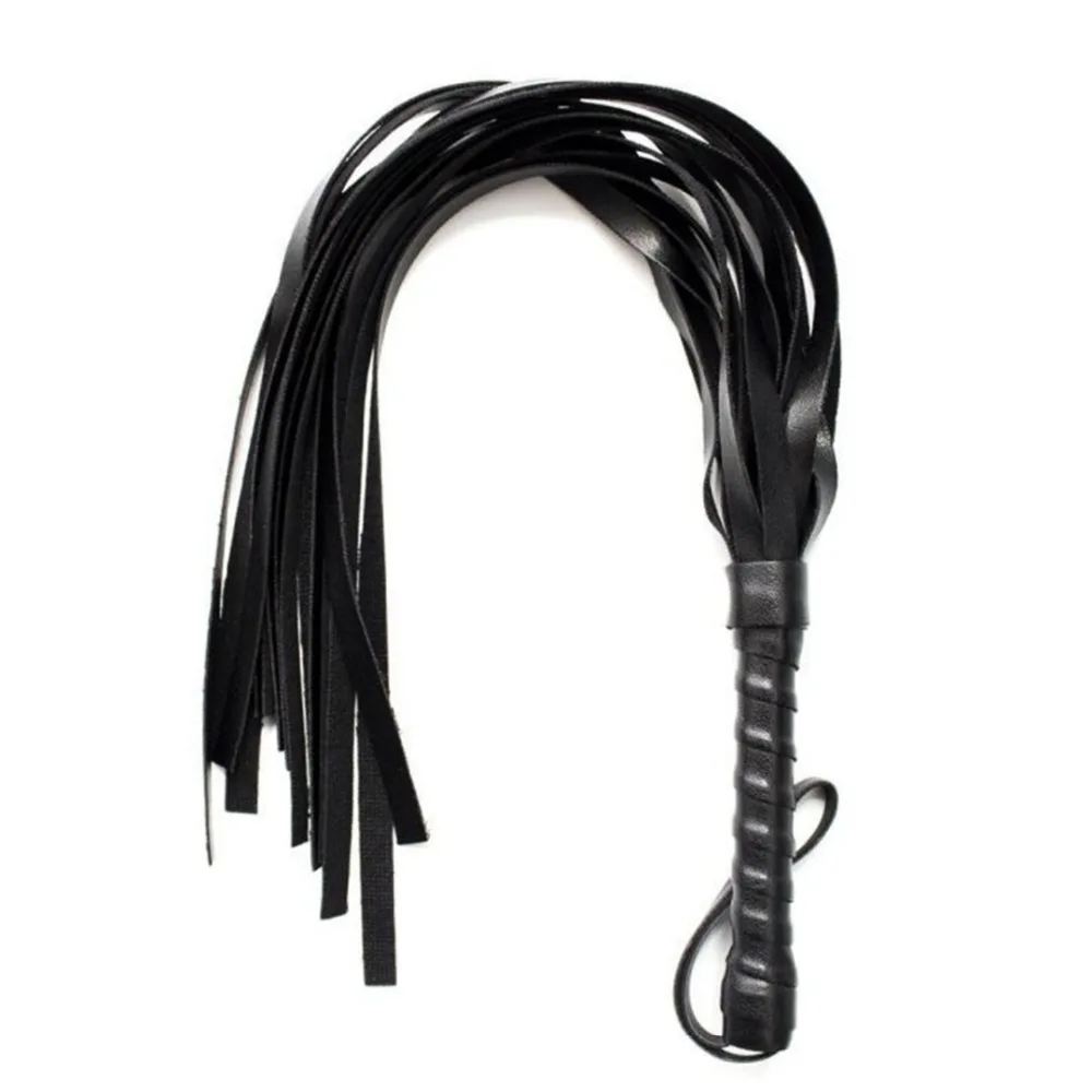 48 см Искусственная кожа хлыст для верховой езды вечерние ручкой Flogger Queen вороной