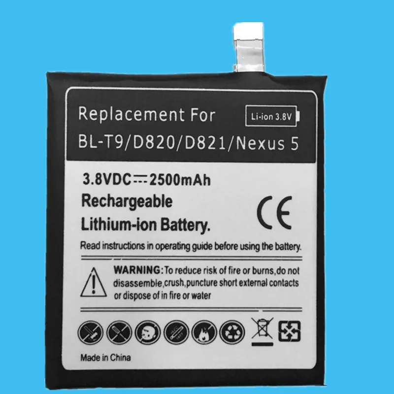 

3PCS/PACK Replacement Battery 2500mah For LG Nexus5 D820 High Quality