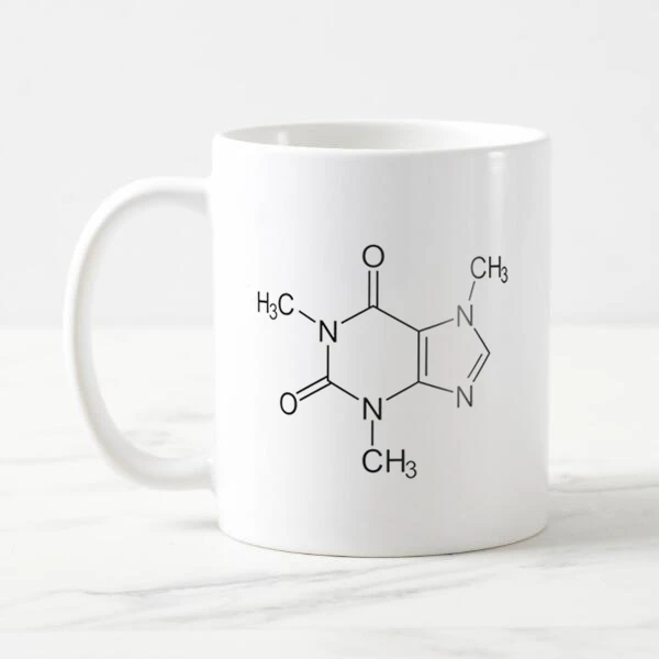 Кружка Novelty Nerd Caffeine смешная керамическая кружка для кофе и чая для учителей науки и химии гик подарок на день рождения 11 унций.