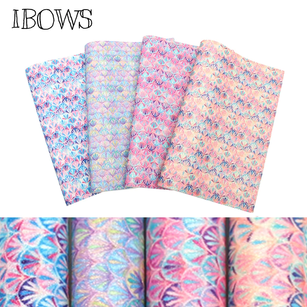 Блестящая ткань IBOWS 22*30 см блестящая Русалка с принтом тонкие блестки для сумок