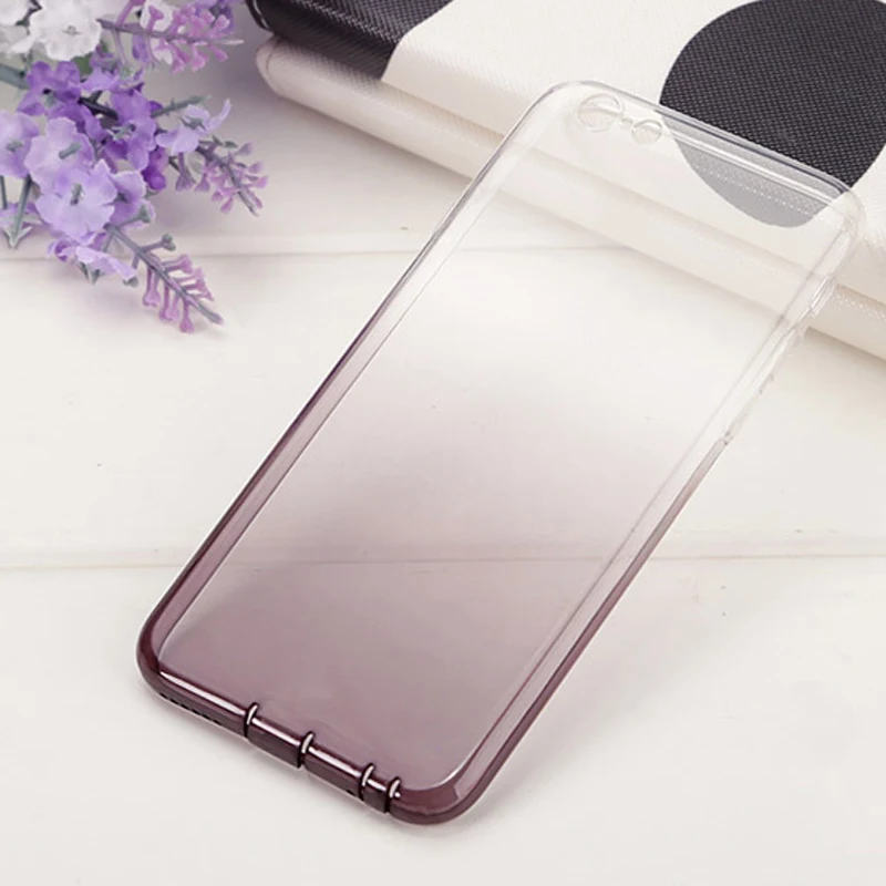 FLOVEME для iPhone 7 7 Plus 8 8 Plus Прозрачный Ультра Тонкий Мягкий ТПУ силиконовый чехол для iPhone 6 6 s Plus; iPhone 5 5S SE Капа чехлы чехол на айфон 7 6 5s 6s se чехол на айфон X for iphone x xs xs max xr case - Цвет: Gradient Black