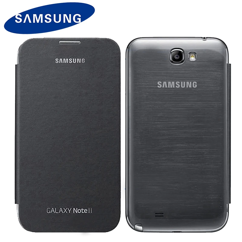 Оригинальный samsung флип чехол для Galaxy Note 2 N7100 Кожаный противоударный чехол|case for