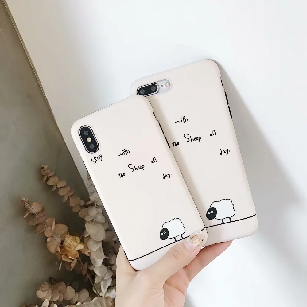 ORYKSZ для iphone X чехол с рисунком овечки силиконовый мягкий ТПУ глянцевый 6 6S 7 7plus 8 plus