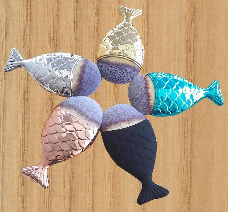 100 шт. хвост русалки кисти Роза Золотая рыбка порошок румяна набор кистей для